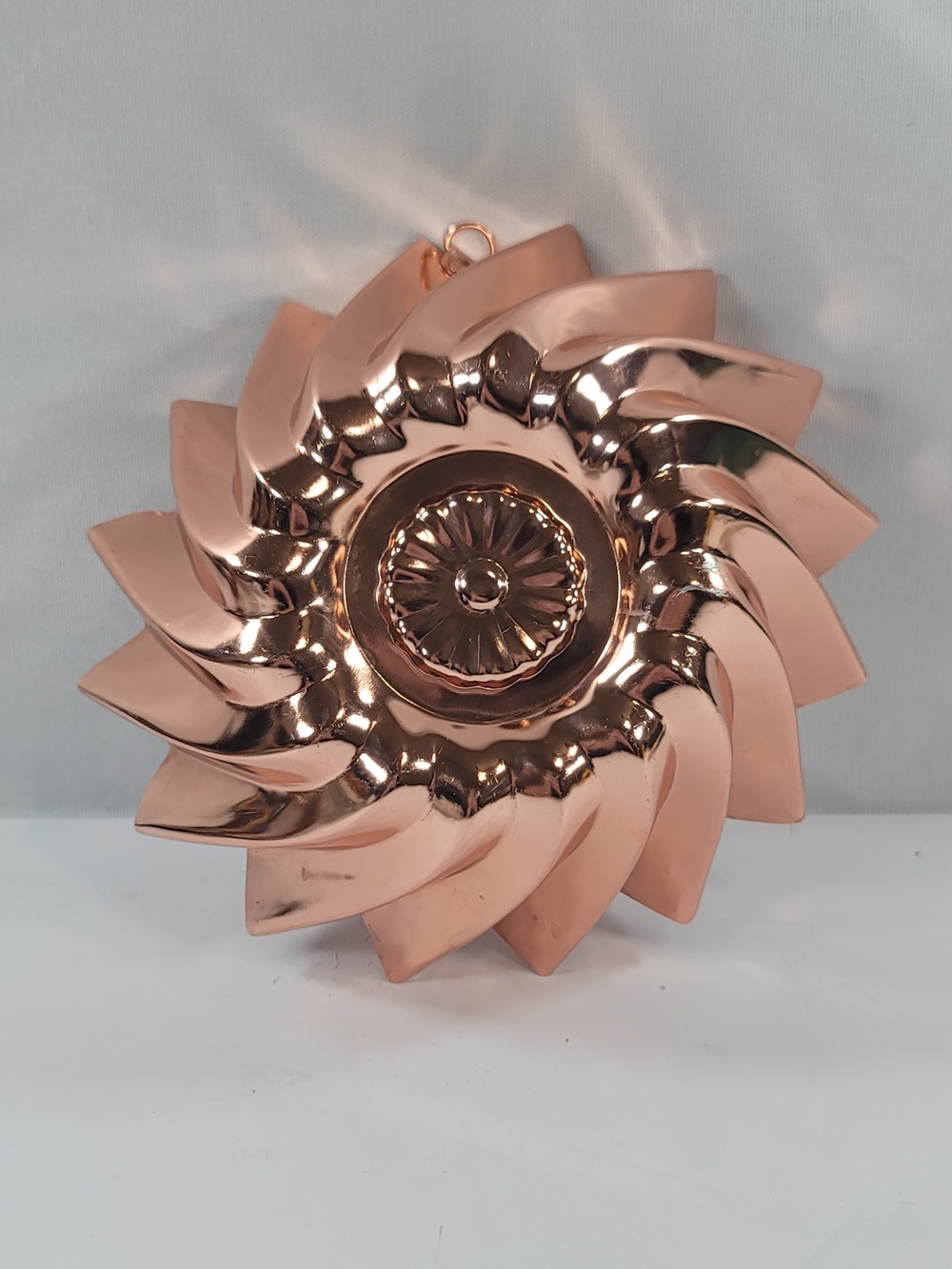 Vintage Copper Pinwheel Swirl Jello Mold Pan
